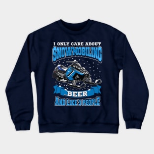 Snowmobile Snowmobiling Beer Funny Crewneck Sweatshirt